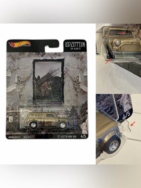 Led Zeppelin Hot Wheels '67 Austin Mini Van Toy Car- Metallic Gold with Graphics
